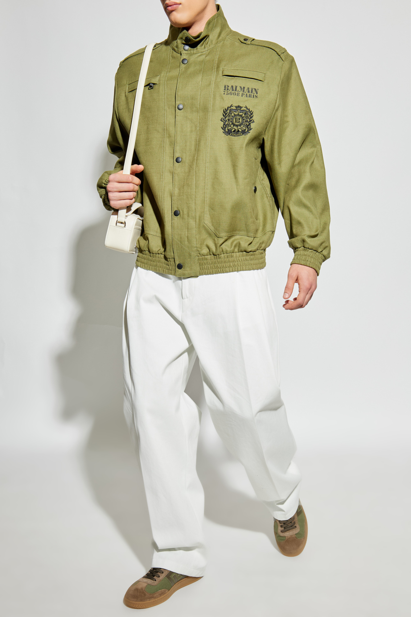 Green Jacket with logo Balmain - Vitkac AS